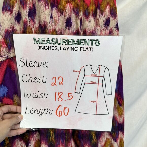 Boho Western XXL‎ 2XL Sleeveless Chevron Print Multicolor Maxi Dress Beach - Picture 6 of 10